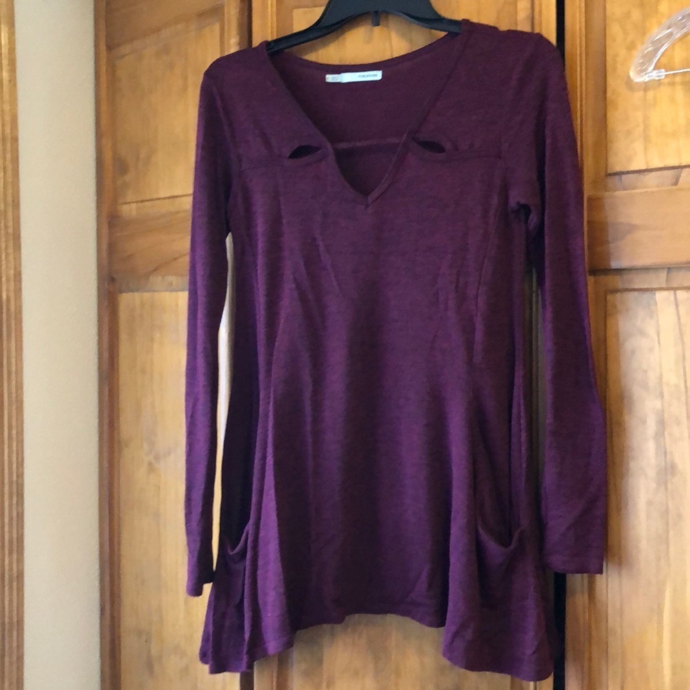 Maurice’s Heathered Burgundy Long Sleeve Tunic